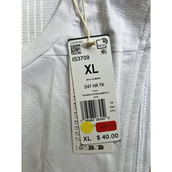 Adidas Men's White Heat.RDY Training Tank Top | Sleeveless Workout Shirt NWT XL - Picture 2 of 7